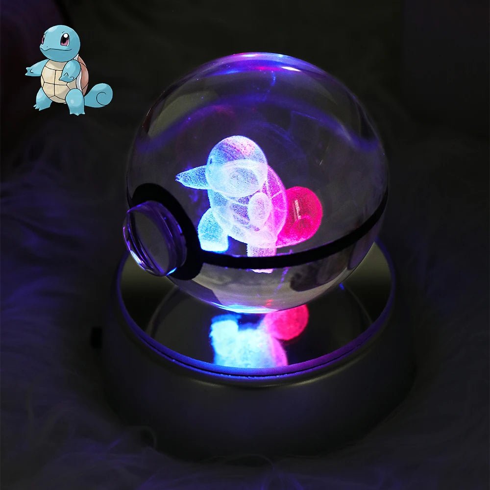 23 Styles POKEMON 3D Crystal Ball Eevee Umbreon Mega Charizard X Squirtle Bulbasaur Pokeball Figure Night Light Glass Ball Decor - KOOLTHINGS