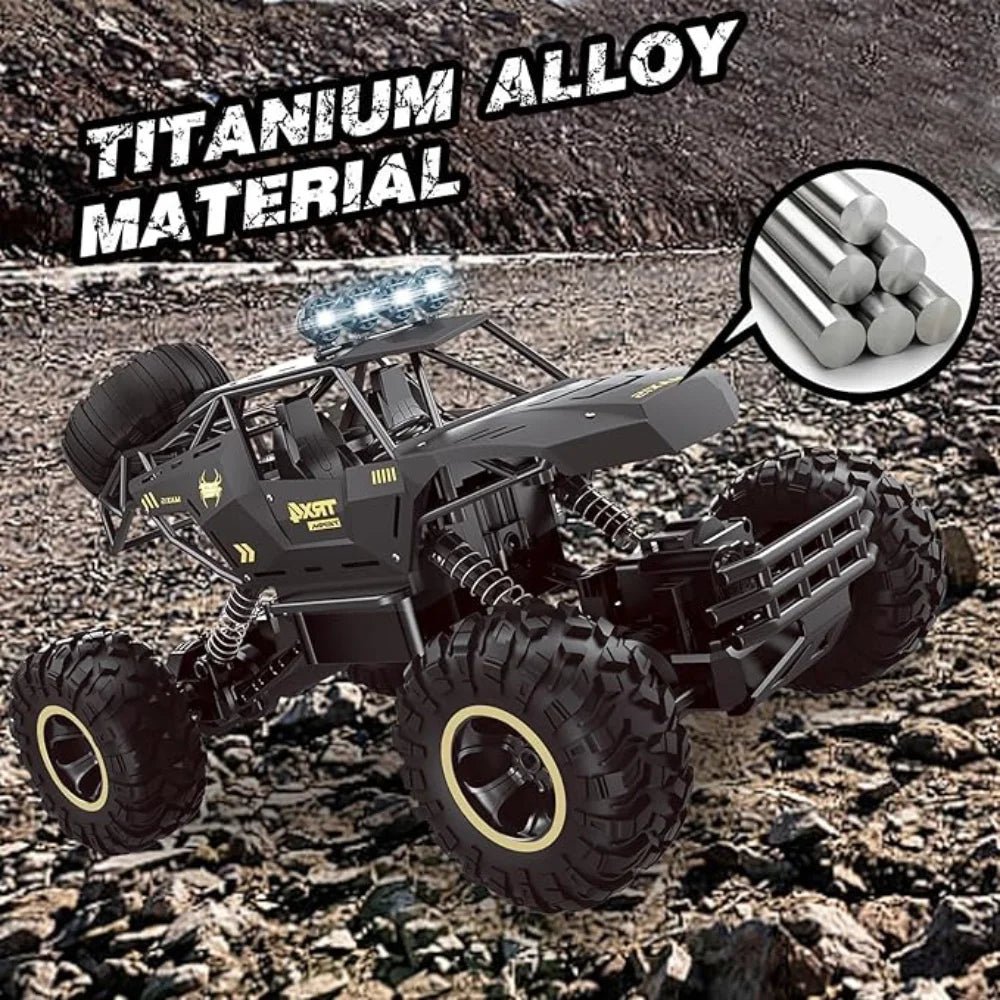 2 Batteries 1:12 Rock Crawler Rechargeable Off Road Truck 4WD Metal Shell LED Headlights RC Remote Control Off Road Car Truck - KOOLTHINGS