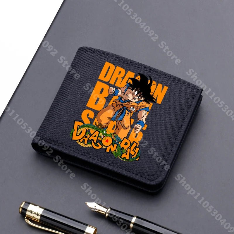 Dragon Ball Men Square Nylon Wallet Anime Character Print Money Clip Stylish Portable Multi Function Card Holder Cartoon Pouch - KOOLTHINGS
