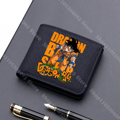 Dragon Ball Men Square Nylon Wallet Anime Character Print Money Clip Stylish Portable Multi Function Card Holder Cartoon Pouch - KOOLTHINGS