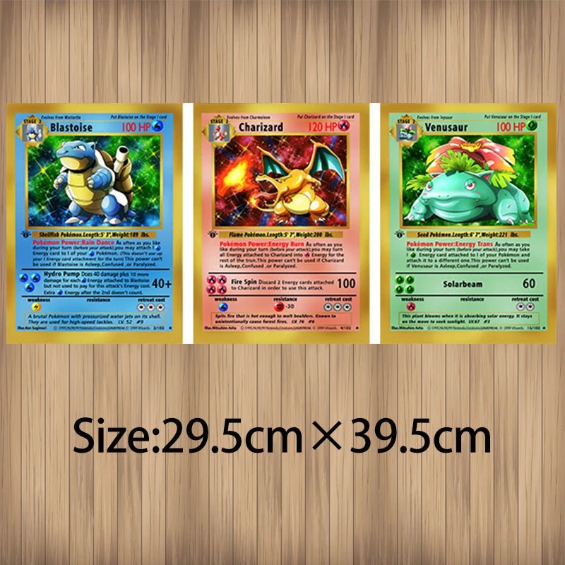 Anime Pokemon 3D Lenticular Poster Charizard Squirtle Bulbasaur Come Alive with amazing 3D Effects Wall Art Print(Without Frame) - KOOLTHINGS