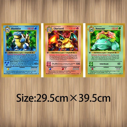 Anime Pokemon 3D Lenticular Poster Charizard Squirtle Bulbasaur Come Alive with amazing 3D Effects Wall Art Print(Without Frame) - KOOLTHINGS