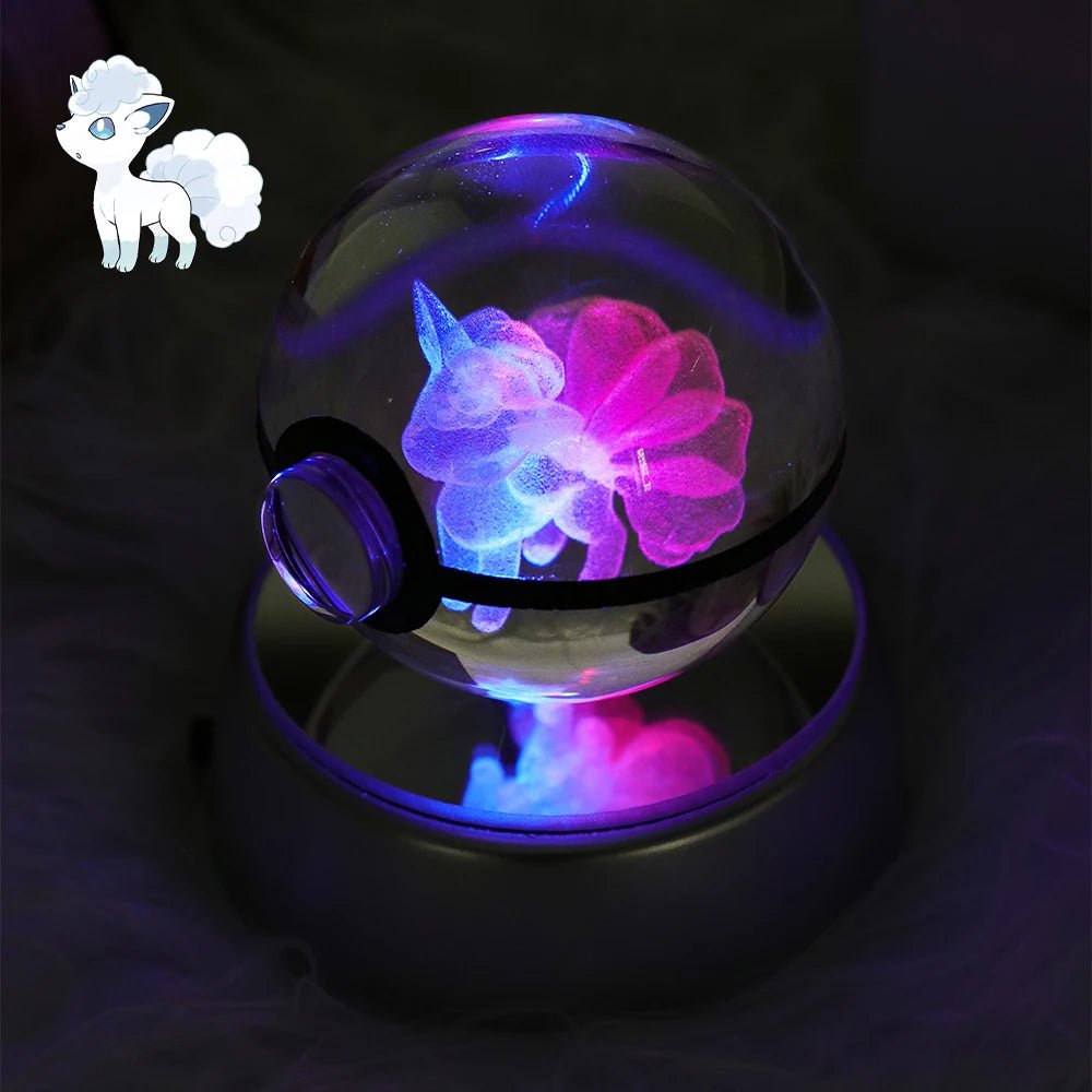 23 Styles POKEMON 3D Crystal Ball Eevee Umbreon Mega Charizard X Squirtle Bulbasaur Pokeball Figure Night Light Glass Ball Decor - KOOLTHINGS