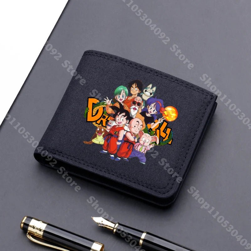 Dragon Ball Men Square Nylon Wallet Anime Character Print Money Clip Stylish Portable Multi Function Card Holder Cartoon Pouch - KOOLTHINGS