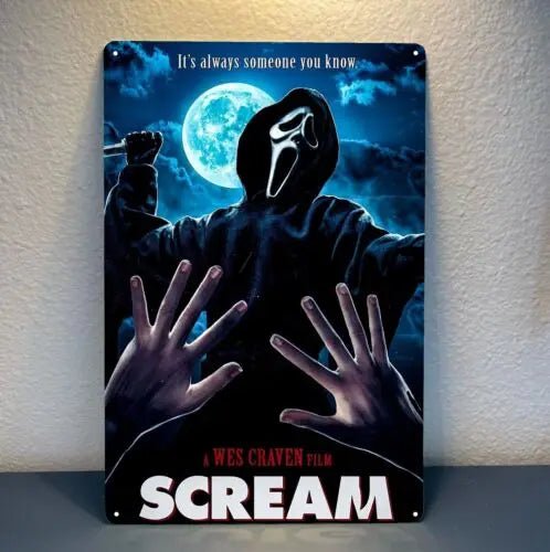 Scream Horror Movie Metal Poster Tin Sign 20x30cm Plaque - Aluminum - KOOLTHINGS
