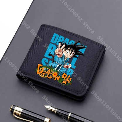 Dragon Ball Men Square Nylon Wallet Anime Character Print Money Clip Stylish Portable Multi Function Card Holder Cartoon Pouch - KOOLTHINGS