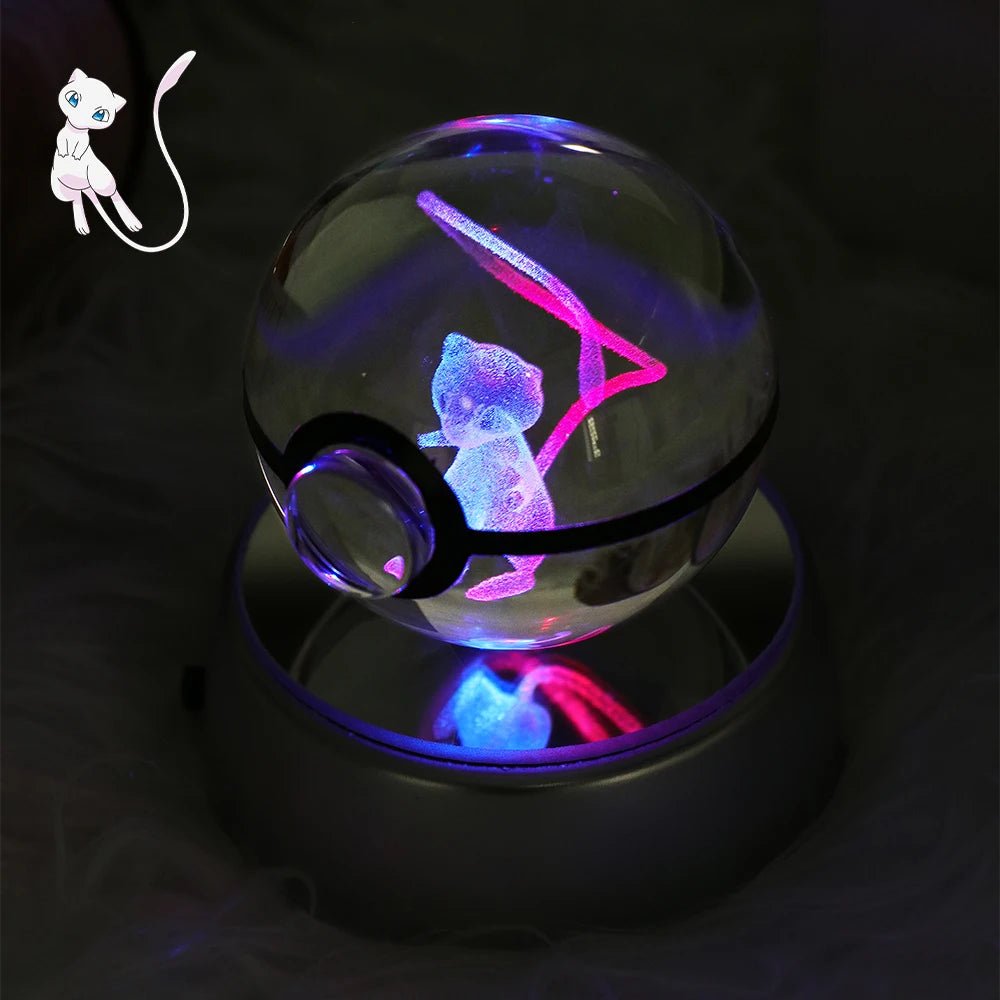 23 Styles POKEMON 3D Crystal Ball Eevee Umbreon Mega Charizard X Squirtle Bulbasaur Pokeball Figure Night Light Glass Ball Decor - KOOLTHINGS