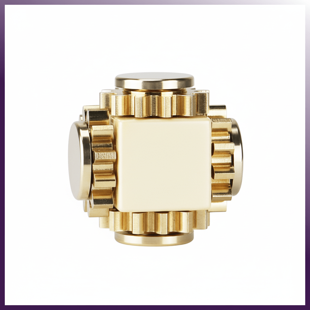 Brass Cube Gears Spinner - KOOLTHINGS