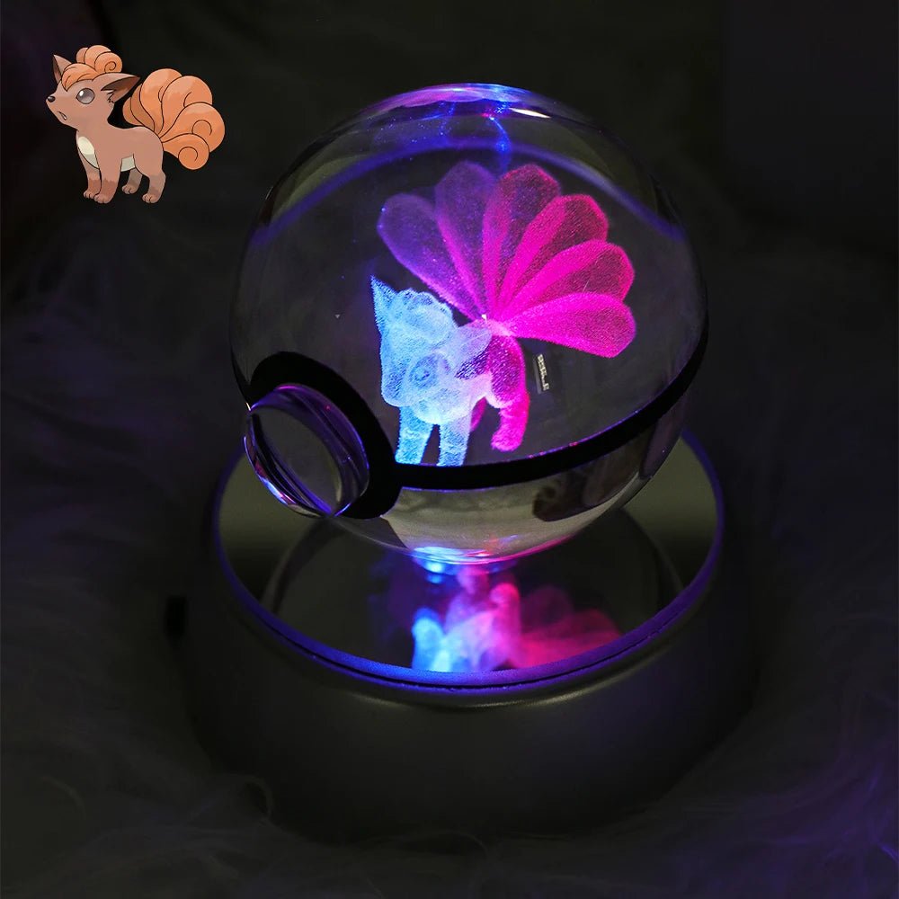 23 Styles POKEMON 3D Crystal Ball Eevee Umbreon Mega Charizard X Squirtle Bulbasaur Pokeball Figure Night Light Glass Ball Decor - KOOLTHINGS