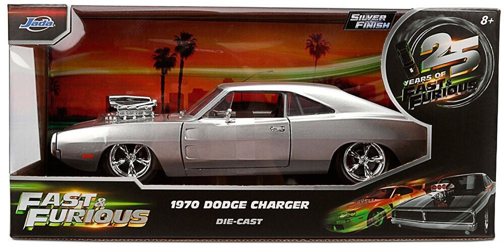 Jada Fast & Furious Anniversary Dom's Dodge Silver Finish 1:24 - KOOLTHINGS