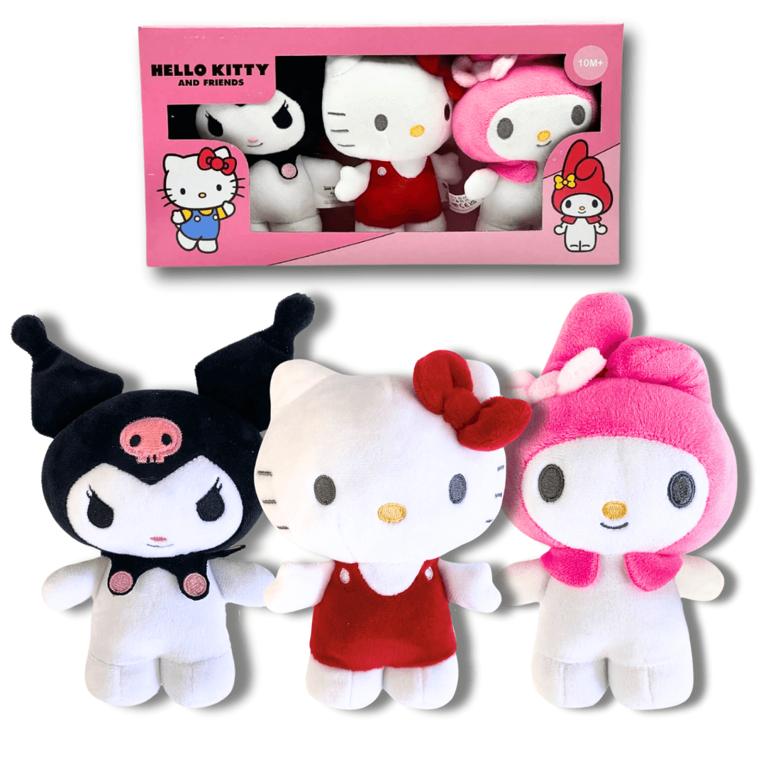 Hello Kitty Gift Set 16 CM Standing Hello Kitty, Kuromi & Melody - KOOLTHINGS