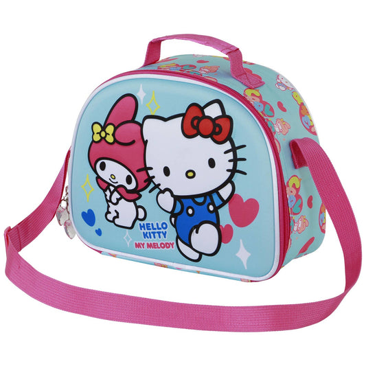 Colorful bag with Hello Kitty and My Melody characters on a white background