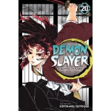 Book cover of 'Demon Slayer' with two characters and a dark background