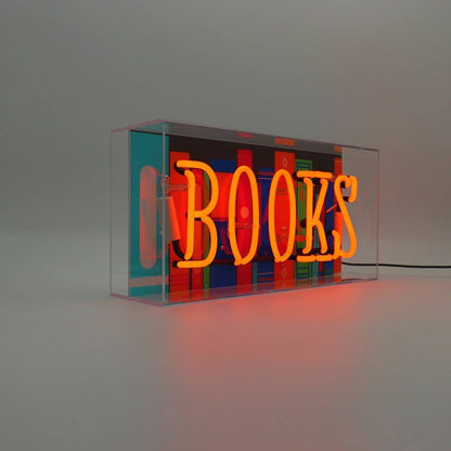 'Books' Glass Neon Sign - KOOLTHINGS