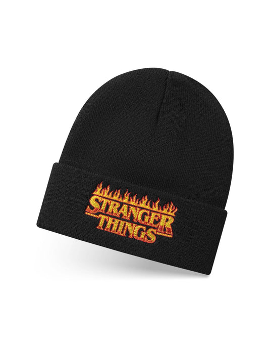 Stranger Things Unisex Black Logo Beanie Hat (One Size) - KOOLTHINGS