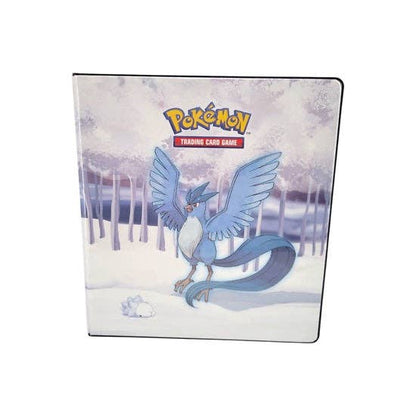 Pokémon trading card game binder with a Pokémon character on a snowy landscape