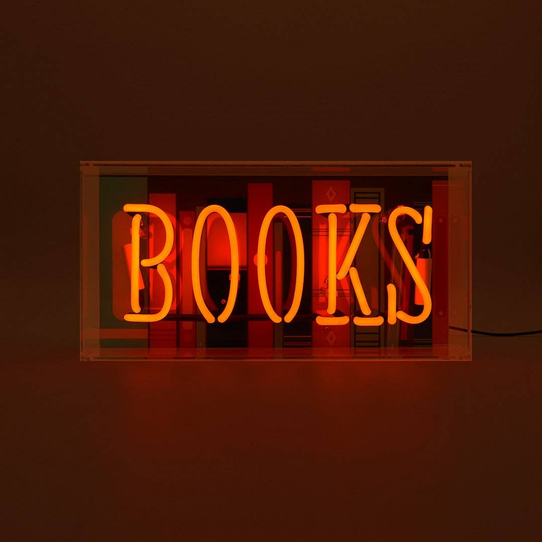 'Books' Glass Neon Sign - KOOLTHINGS