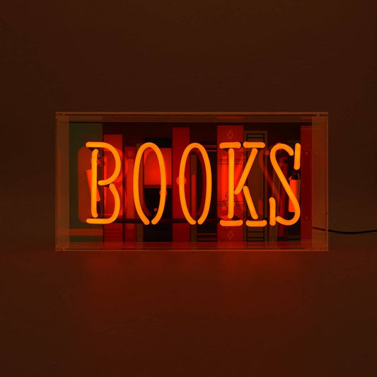 'Books' Glass Neon Sign - KOOLTHINGS