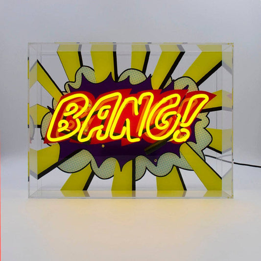 'Bang!' Large Glass Neon Sign