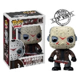 Funko Pop! vinyl figure of Jason Voorhees from Friday the 13th, shown in its original window box packaging alongside a circular 'The Pop Store' logo overlay.
