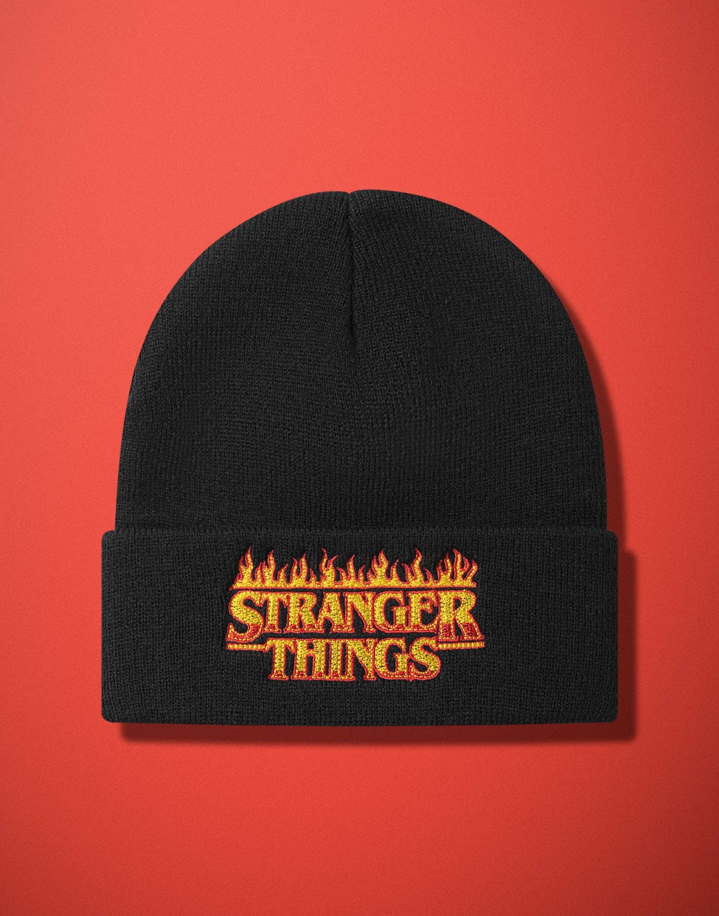 Stranger Things Unisex Black Logo Beanie Hat (One Size) - KOOLTHINGS
