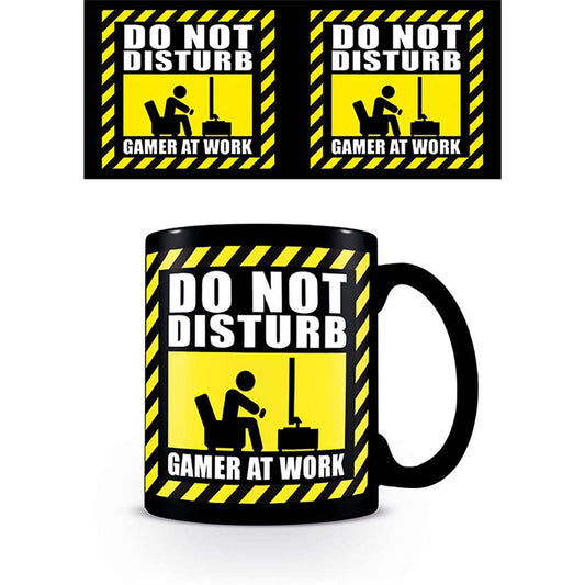 Mug with 'Do Not Disturb, Gamer at Work' design on a white background