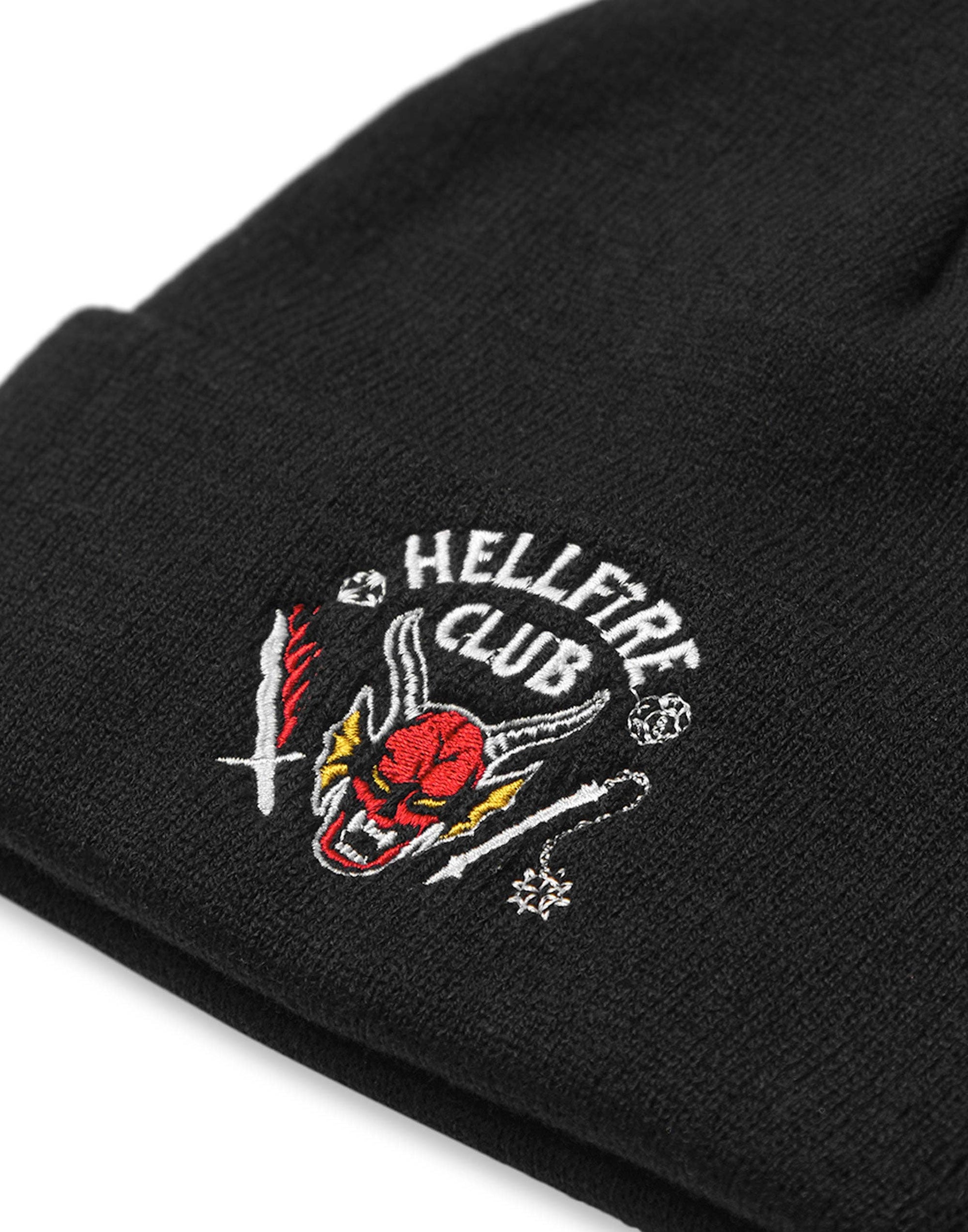 Stranger Things Unisex Black Hellfire Club Beanie Hat (One Size) - KOOLTHINGS