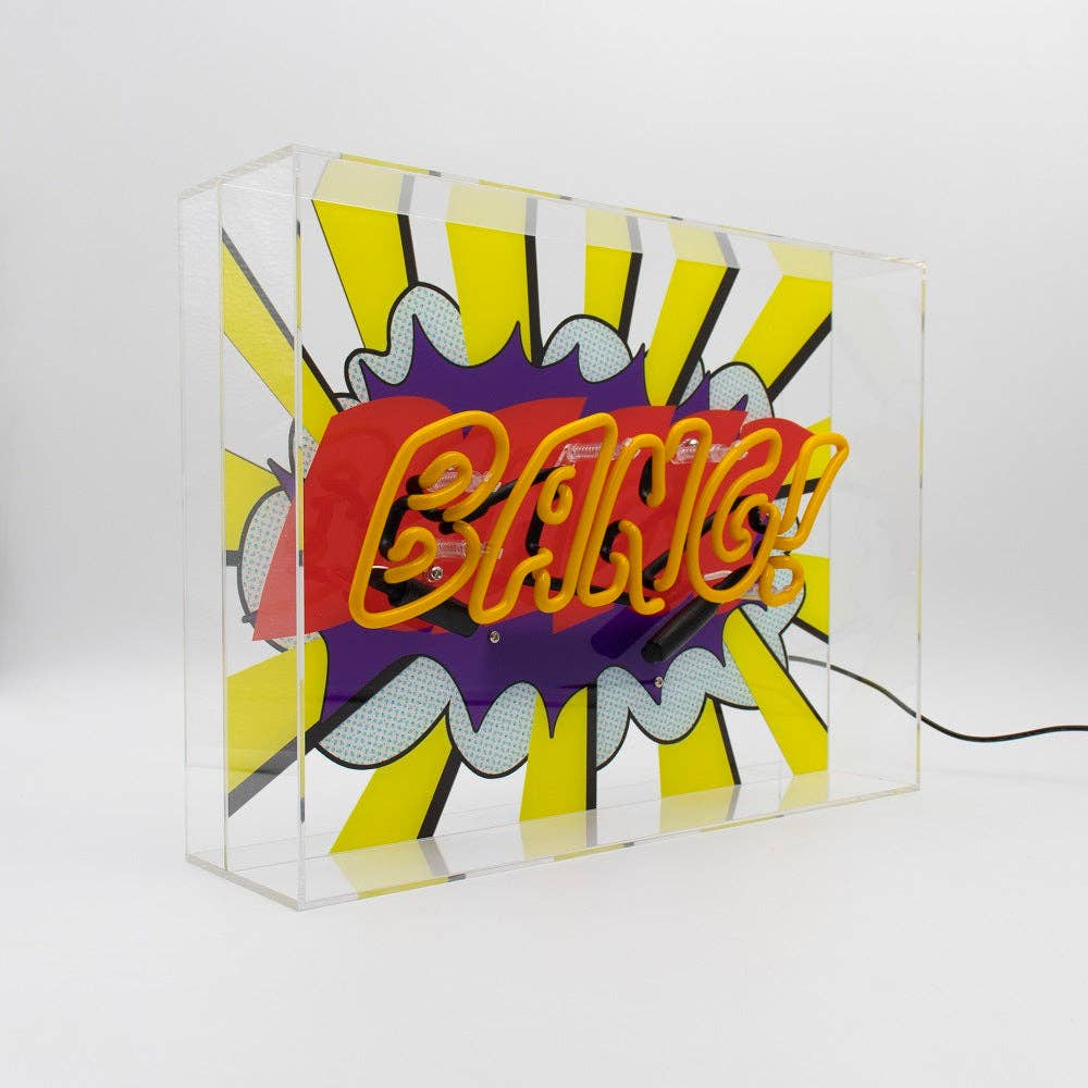 'Bang!' Large Glass Neon Sign - KOOLTHINGS