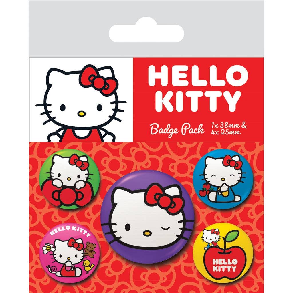 Hello Kitty (Colourful Poses) Badge Pack - KOOLTHINGS