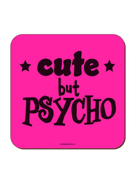Cute But Psycho Pink Neon Coaster - KOOLTHINGS