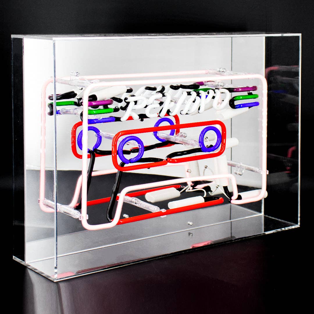 'Cassette' Large Glass Neon Sign - KOOLTHINGS