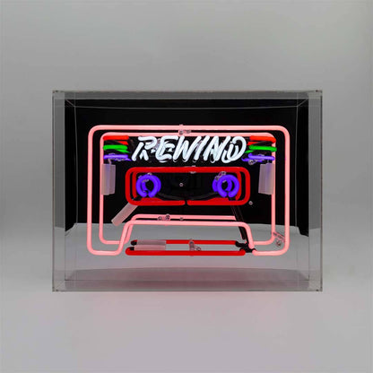 'Cassette' Large Glass Neon Sign - KOOLTHINGS