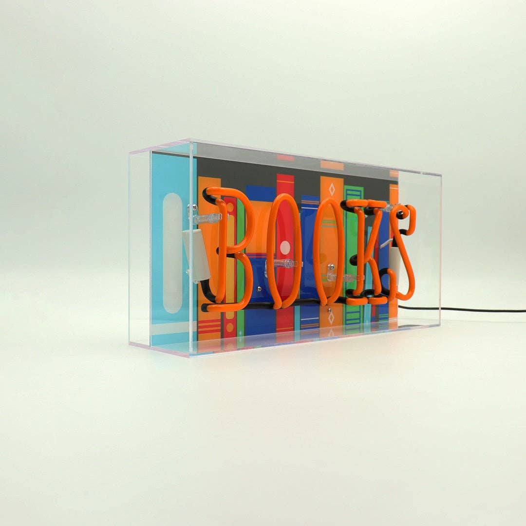 'Books' Glass Neon Sign - KOOLTHINGS