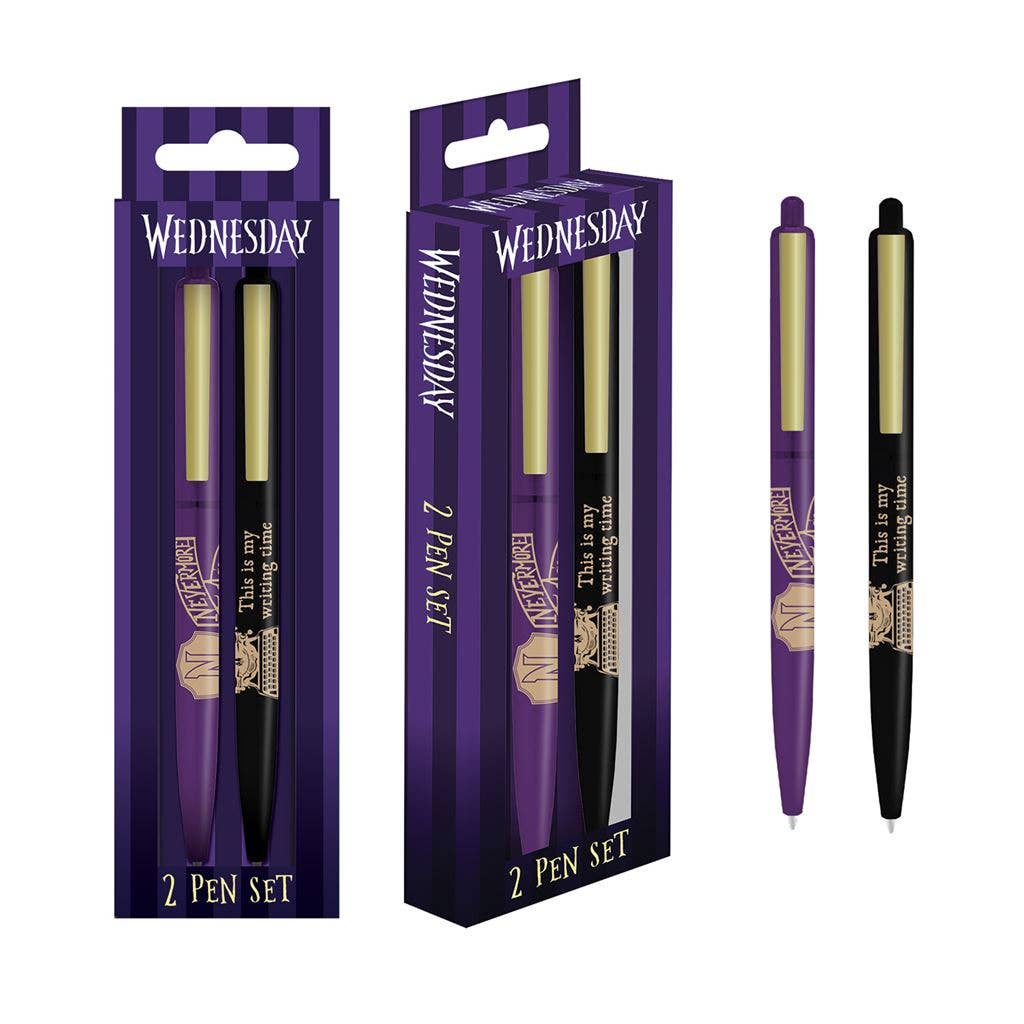 Wednesday (Nevermore) 2 Pen Set Pen Set 2Pk - KOOLTHINGS