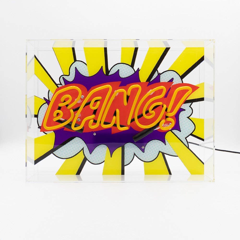 'Bang!' Large Glass Neon Sign - KOOLTHINGS