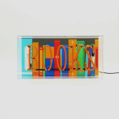 'Books' Glass Neon Sign - KOOLTHINGS