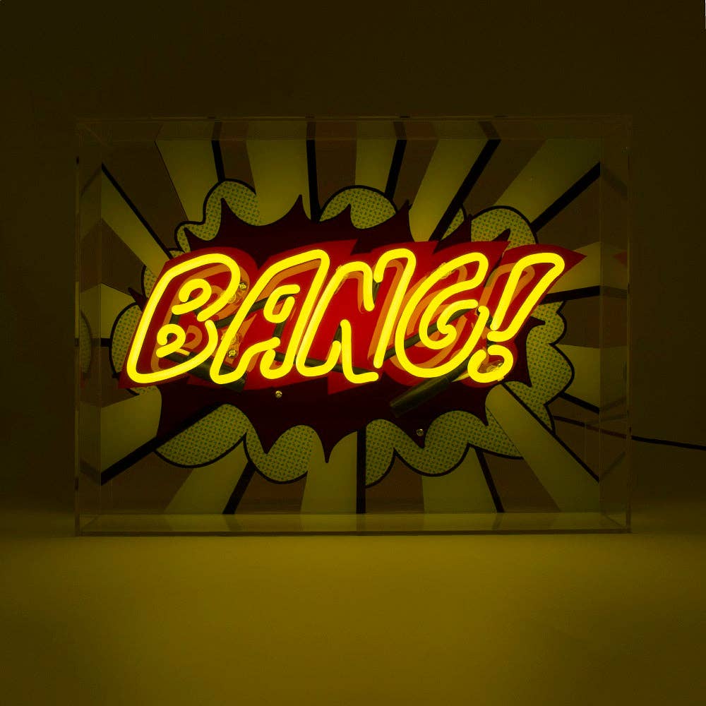 'Bang!' Large Glass Neon Sign - KOOLTHINGS