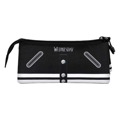 Wednesday Varsity-FAN Triple Pencil Case 2.0, Black - KOOLTHINGS