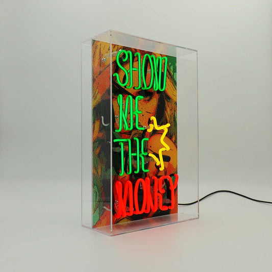 'Show me the Money' Glass Neon Box Sign - KOOLTHINGS