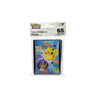 Pack of Pokémon card sleeves with Pikachu design on a white background