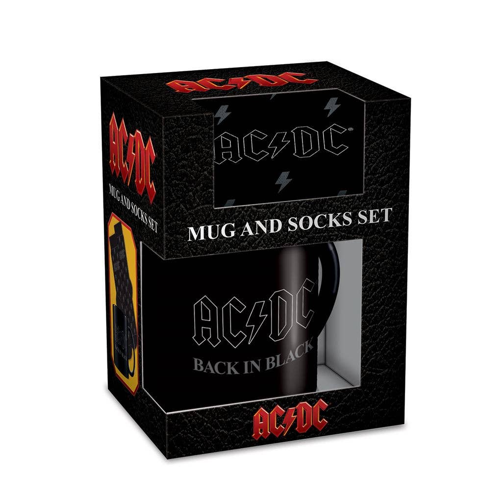 Ac/Dc (Back In Black) Mug & Sock Set - KOOLTHINGS
