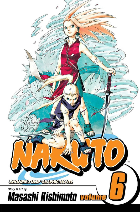 Cover of 'Naruto' graphic novel volume 6 with two characters on a white background
