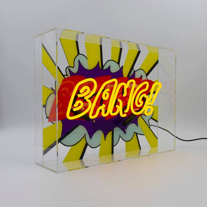 'Bang!' Large Glass Neon Sign