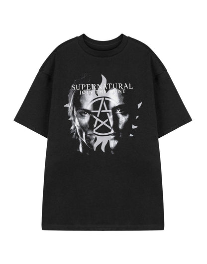 Supernatural Mens Black Join The Hunt Short Sleeved T-Shirt - KOOLTHINGS