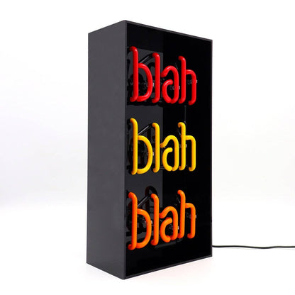 'Blah Blah Blah' Glass Neon Sign - Black Acrylic - KOOLTHINGS