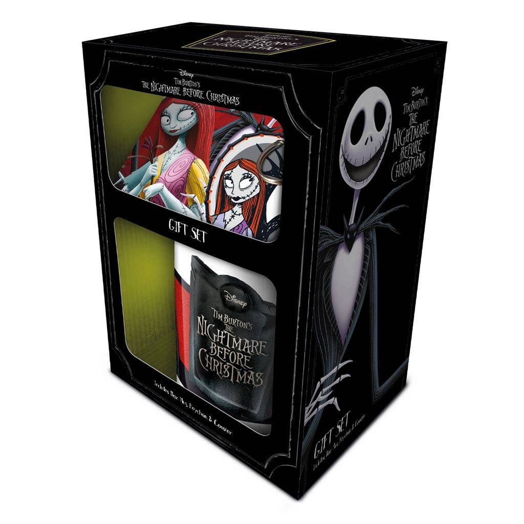 Gift set packaging featuring characters from 'The Nightmare Before Christmas' on a white background