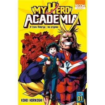 Cover of 'My Hero Academia' with a character in a superhero costume against a yellow background