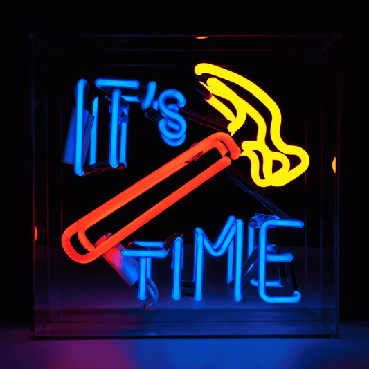 'Hammer Time' Glass neon Sign