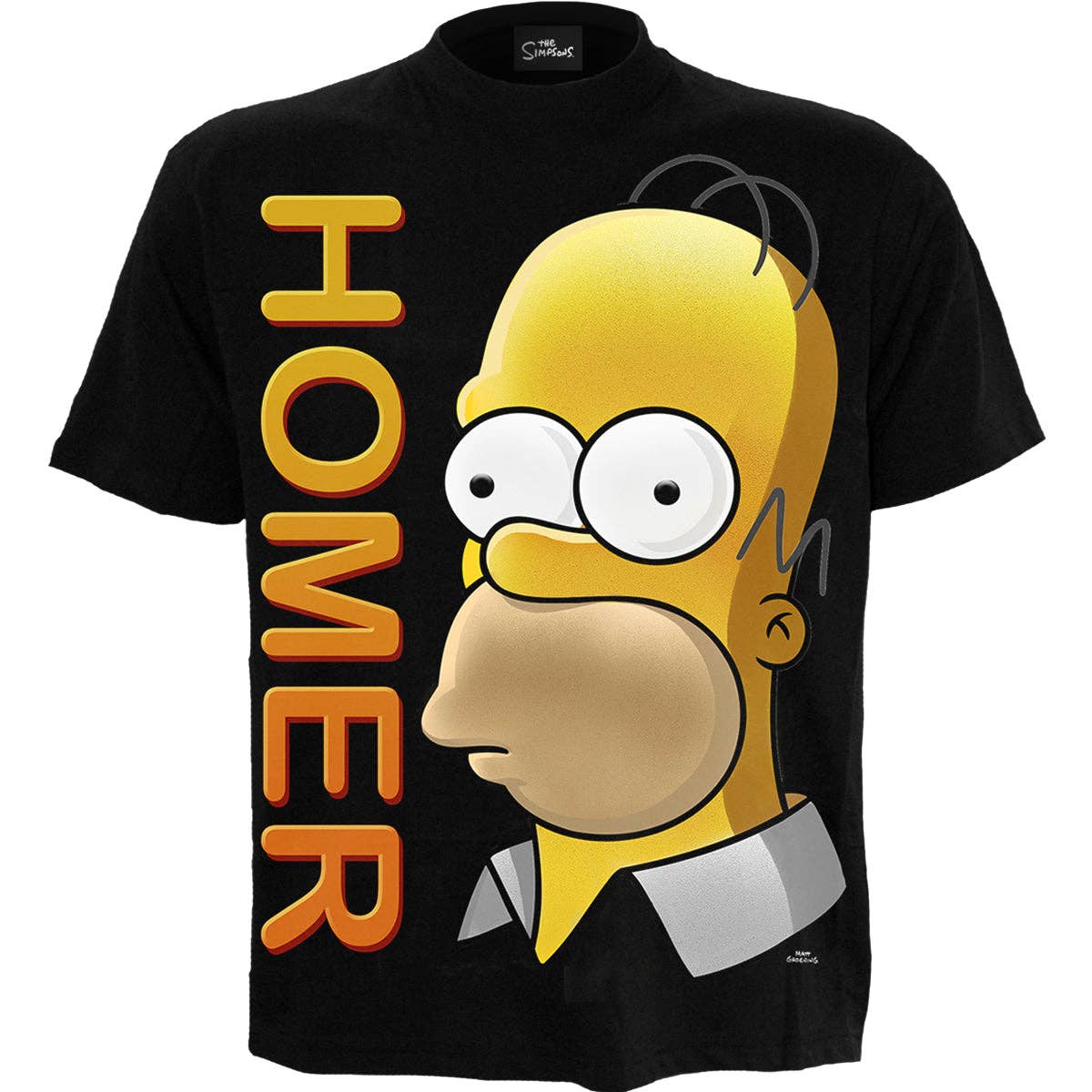 THE SIMPSONS - HOMER PORTRAIT - Front Print T-Shirt Black - KOOLTHINGS