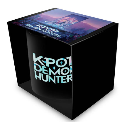 Black box with 'K-Pop Demon Hunters' branding on a white background